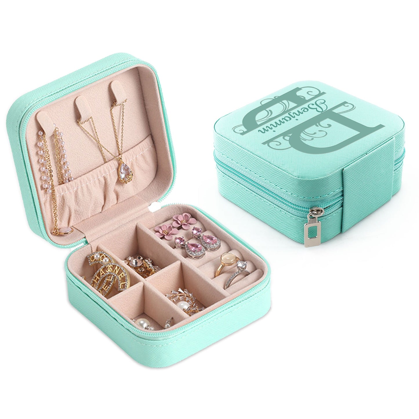 Travel Jewelry Box, Personalized Jewelry Organizer, Engraved Text Jewelry Box, Custom Jewelry Case, Wedding Bridesmaid Gift, Birthday Gift