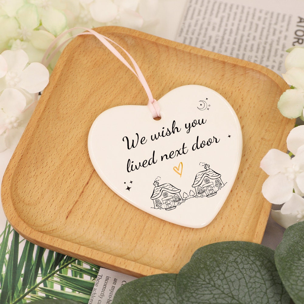 Souvenir Ornament, Heart Ornament, Ceramic Ornament, Heart Plaque, Couple Ornament, Heart Shaped Car Charm, Thank You Gifts for Mom/Friends