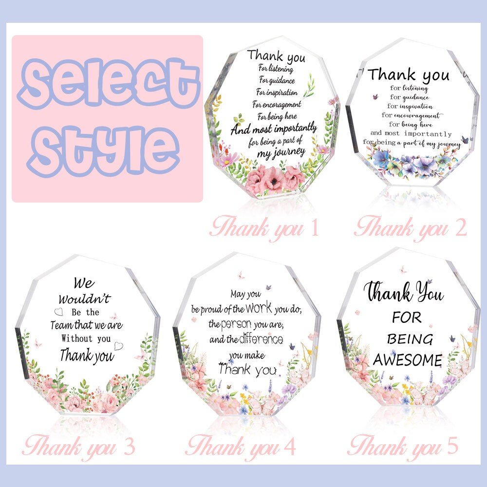 Nonagon Acrylic Block, Acrylic Decorative Signs Plaques, Thank You Gift for Women Men, Acrylic Stand, Coworker Leaving Gift, Birthday Gift