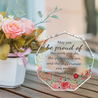 Nonagon Acrylic Block, Acrylic Decorative Signs Plaques, Thank You Gift for Women Men, Acrylic Stand, Coworker Leaving Gift, Birthday Gift