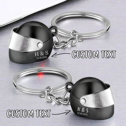 Custom Motorbike Helmet Keychain, Personalized Name Motorcycle Key Ring, Biker Key Ring Keyring Men, Christmas Birthday Gift for Dad Husband