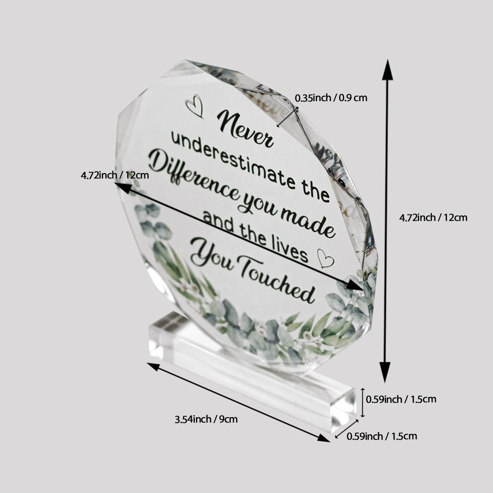 Nonagon Acrylic Block, Engraved Acrylic Block, Nice-sided Acrylic Plaque Block, Standing Acrylic Plaque, Desktop Decoration, Thank you Gift