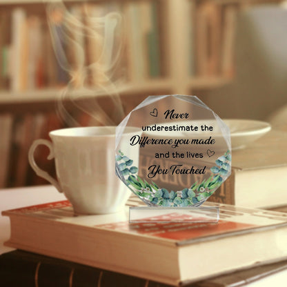 Nonagon Acrylic Block, Engraved Acrylic Block, Nice-sided Acrylic Plaque Block, Standing Acrylic Plaque, Desktop Decoration, Thank you Gift