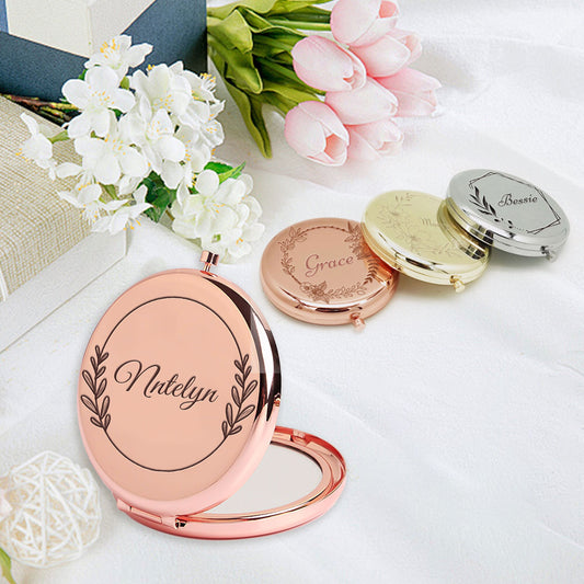 Custom Engraved Compact Mirror, Personalized Make Up Mirror, Exquisite Pocket Mirror, Bridesmaid Proposals Gifts, Birthday Gifts for Bestie