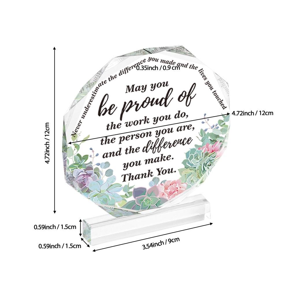 Thank You Acrylic, Nonagon Acrylic Block, Acrylic Plaque, Acrylic Keepsake, Desktop Decor, Thank You Present, Gift For Friend, Coworker Gift
