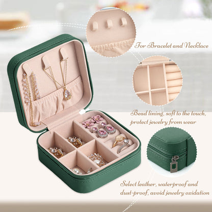 Personalized Travel Jewelry Box - Custom Jewelry Case - Engraved Jewelry Case for Bridesmaid Gifts, Birthday, Wedding - Leather Organizer