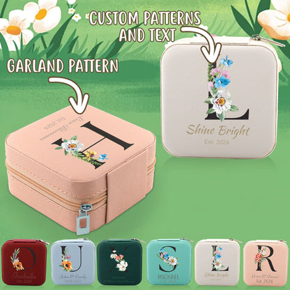 Personalized Travel Jewelry Box - Custom Jewelry Case - Engraved Jewelry Case for Bridesmaid Gifts, Birthday, Wedding - Leather Organizer