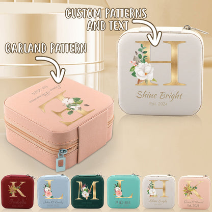 Engraved Leather Letter Jewelry Box, Personalized Travel Jewelry Box, Custom Jewelry Travel Case Storage Box, Bridesmaid Proposal Gift