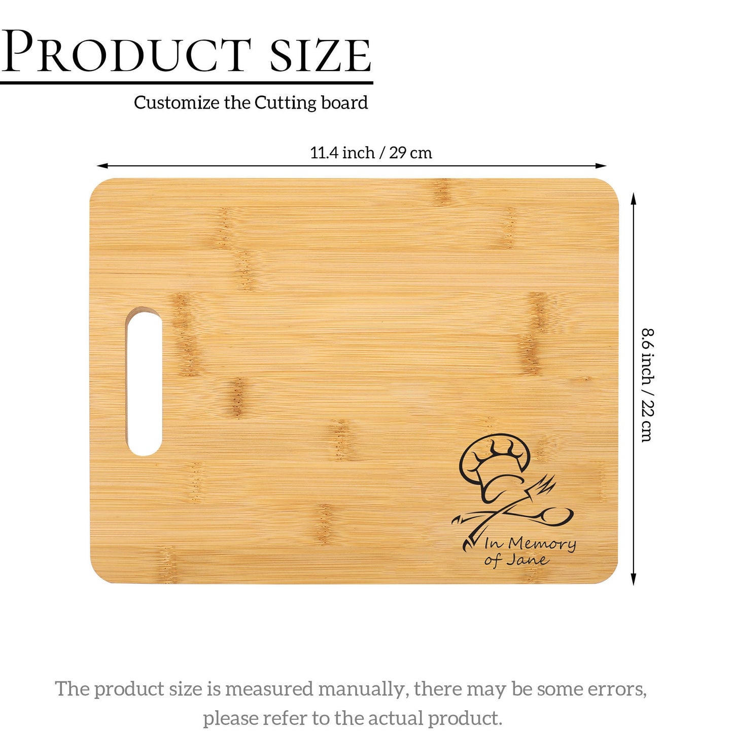Personalized Bamboo Cutting Board, Custom Chopping Board, Engraved Cutting Board with Hidden Side Handle, Birthday Anniversary Gifts