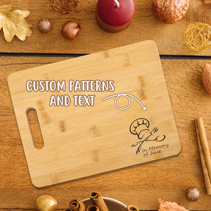 Personalized Bamboo Cutting Board, Custom Chopping Board, Engraved Cutting Board with Hidden Side Handle, Birthday Anniversary Gifts