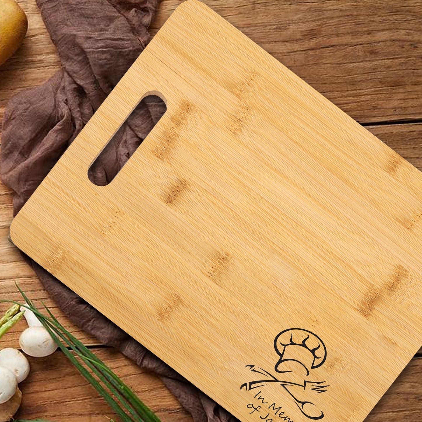 Personalized Bamboo Cutting Board, Custom Chopping Board, Engraved Cutting Board with Hidden Side Handle, Birthday Anniversary Gifts