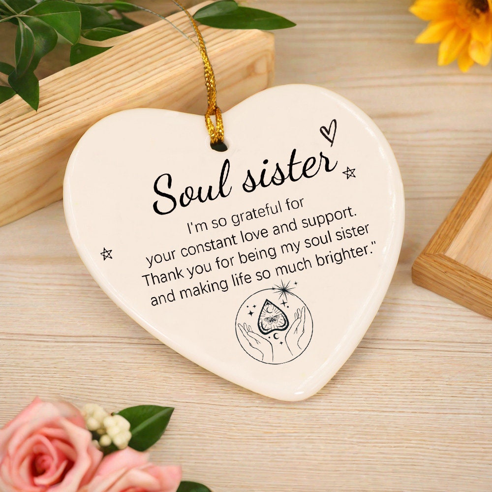 Souvenir Ornament, Heart Ornament, Ceramic Ornament, Heart Plaque, Couple Ornament, Heart Shaped Car Charm, Thank You Gifts for Mom/Friends