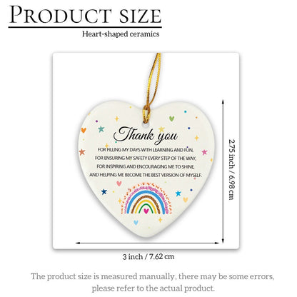 Souvenir Ornament, Heart Ornament, Ceramic Ornament, Heart Plaque, Couple Ornament, Heart Shaped Car Charm, Thank You Gifts for Mom/Friends