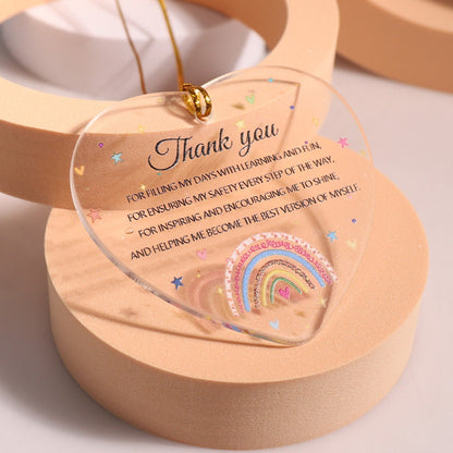 Engaged Acrylic Ornament, Christmas Acrylic Ornament, Heart Ornament, Printed Acrylic Ornament, Thank You Gift for Mom Friend Couple Family