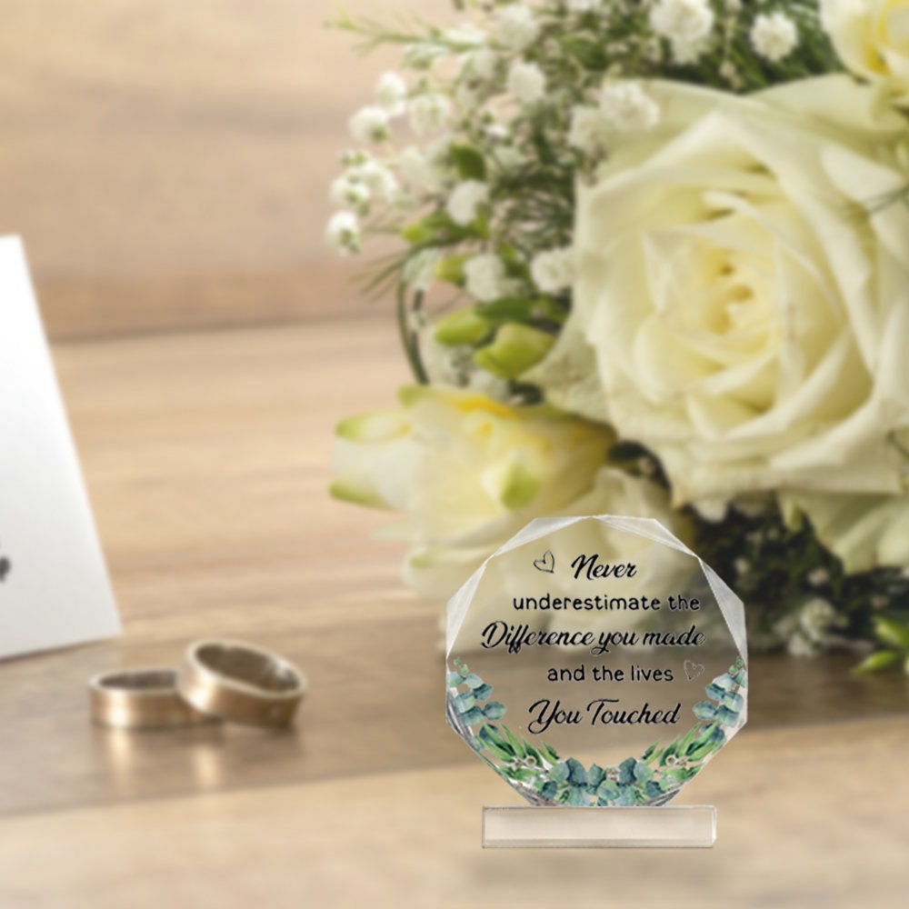 Nonagon Acrylic Block, Engraved Acrylic Block, Nice-sided Acrylic Plaque Block, Standing Acrylic Plaque, Desktop Decoration, Thank you Gift