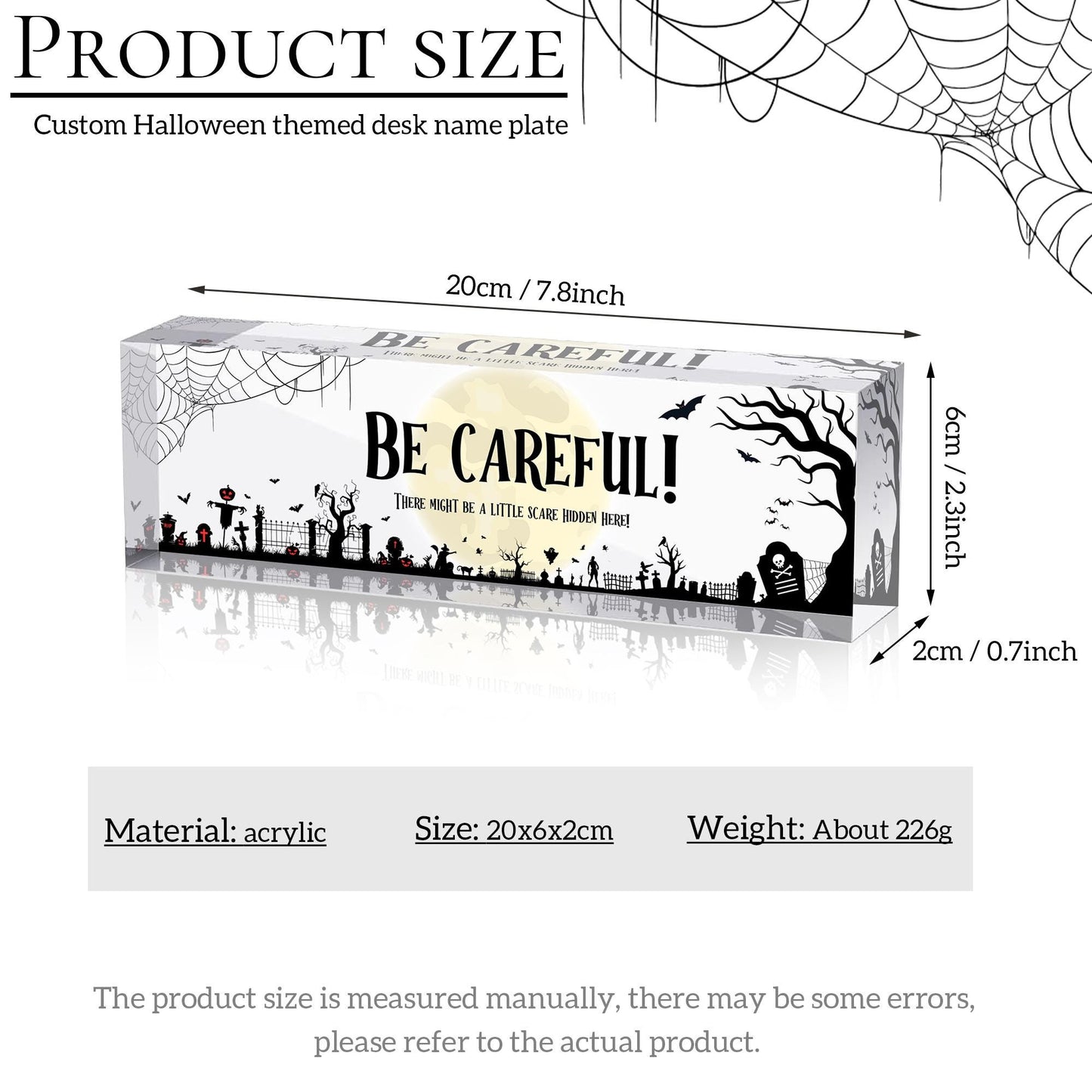 Personalized Halloween Name Plaque, Custom Acrylic Name Plate, Desk Name Plaque, Desk Name Sign, Halloween Gifts for Lover Family Friends