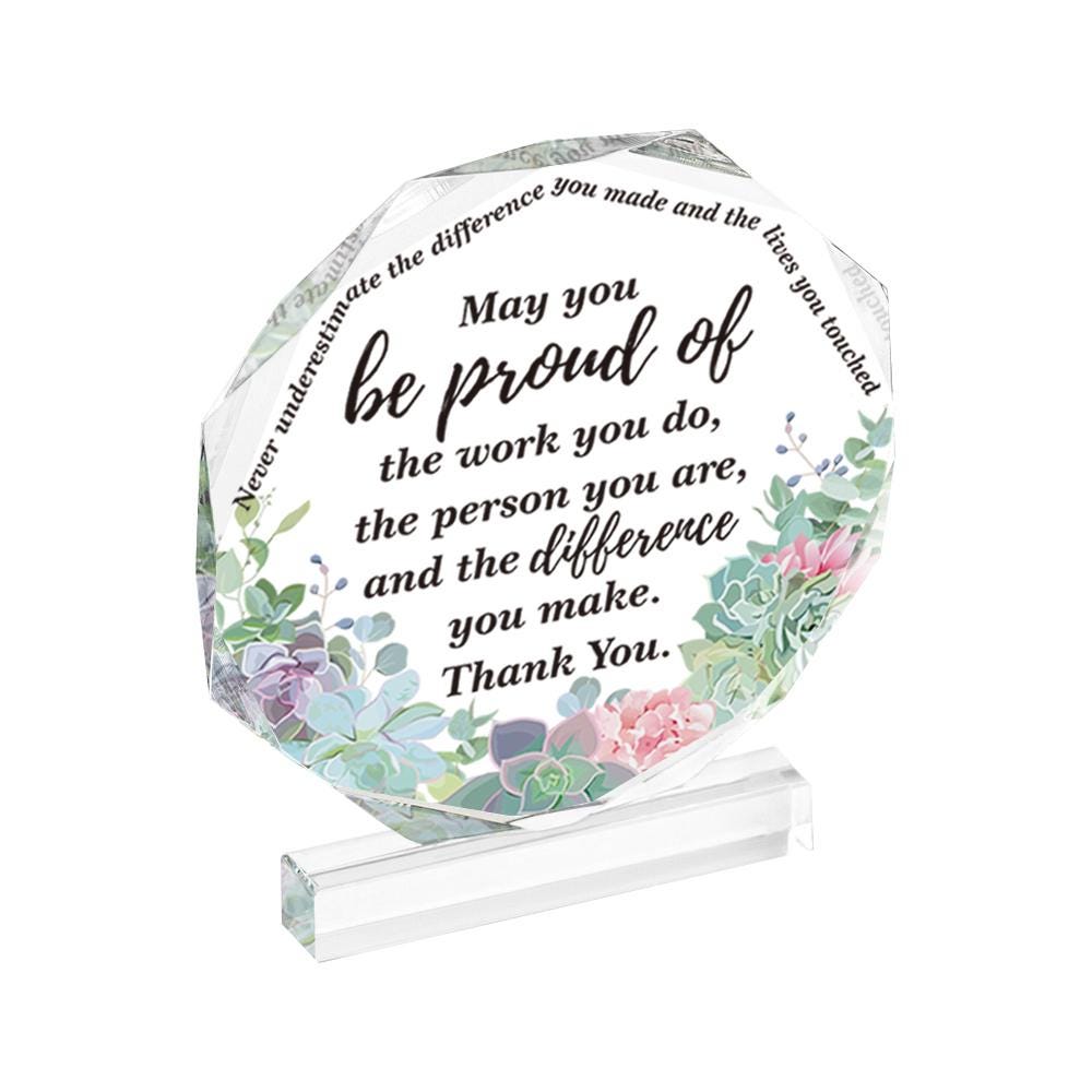Thank You Acrylic, Nonagon Acrylic Block, Acrylic Plaque, Acrylic Keepsake, Desktop Decor, Thank You Present, Gift For Friend, Coworker Gift