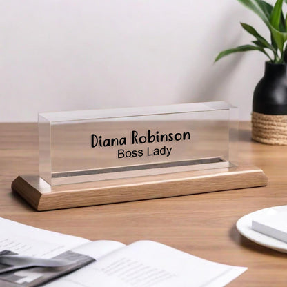 Personalized Desk Sign, Acrylic Name Block, Desk Name Block, Clear Desk Plaque, Office Decor, Promotion Gifts for Leaders and Colleagues