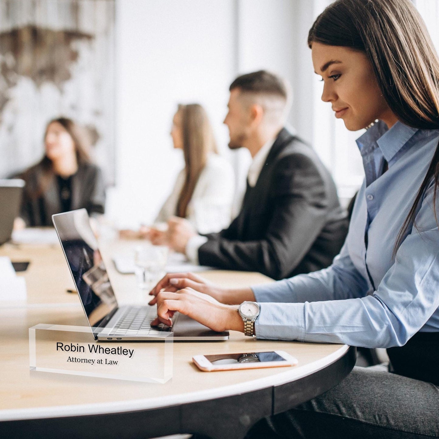 Personalized Desk Sign, Acrylic Name Block, Desk Name Block, Clear Desk Plaque, Office Decor, Promotion Gifts for Leaders and Colleagues
