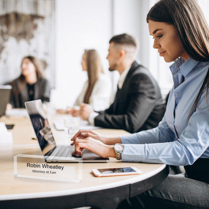 Personalized Desk Sign, Acrylic Name Block, Desk Name Block, Clear Desk Plaque, Office Decor, Promotion Gifts for Leaders and Colleagues