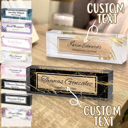 Custom Name Plate for Desk, Personalized Acrylic Name Plate, Desk Name Sign, Desk Nameplate, Promotion Gifts for Supervisors Colleagues