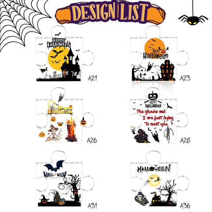 Halloween Acrylic Puzzle, Puzzle Acrylic Sign Decor, Halloween Acrylic Plaque, Ghost Acrylic Puzzle Plaque Block, Halloween Gifts for Her