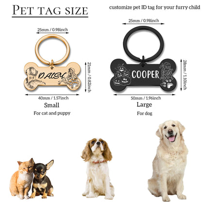 Dog Tag - Pet Tag - Dog ID Tag - Custom Pet Name Tag - Personalized Bone Dog Tag - Halloween Pet Tag - Cute Dog Tag -Halloween Gift for Pet
