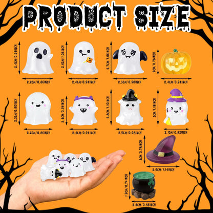 Cute Glowing Ghost Decor - Halloween Luminous Ghost Decor Set - Spooky Pumpkin Car Accessories - Ghost Luminous Decoration - Halloween Gifts